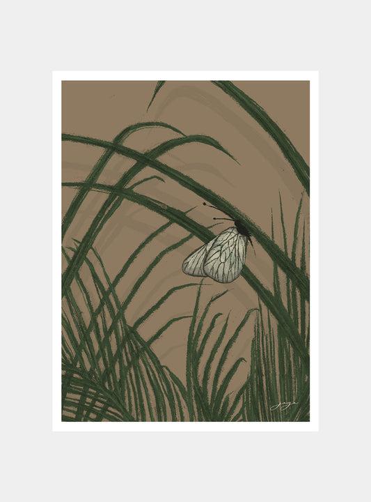 Palm Leaves and the Butterfly Artprint