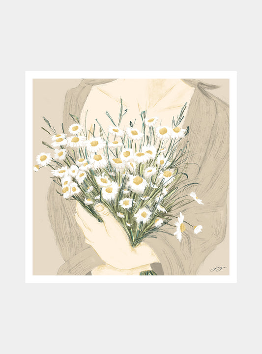 The girl with the Daisies Artprint